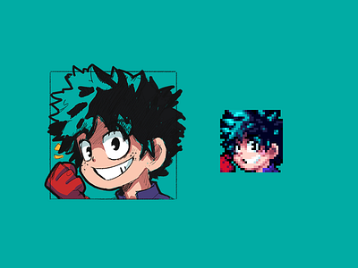 Young Midoriya anime dev game game dev gaming illustration pixel art