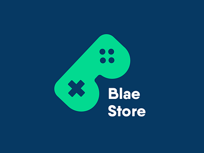 Blae store gamer games joystick logo store video game