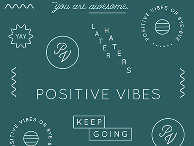 Positive Vibes branding flat good vibes icons positive vector vibes