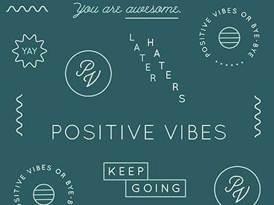 Positive Vibes branding flat good vibes icons positive vector vibes