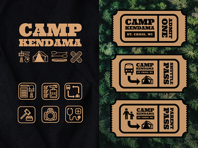 🏕️ camp evergreen icon kendama lumber river tent tickets tree wisconsin wood ymca