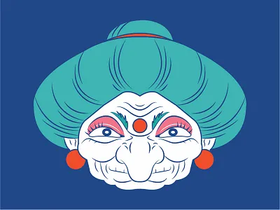 Mom. cartoon film illustration miyazaki old lady spirited away yubaba
