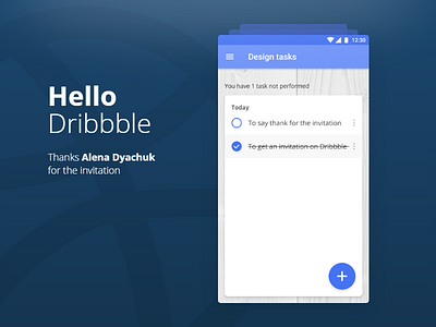 Hello Dribbble first hello hi task to do ui ux