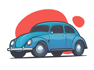 Beetle auto beetle car fast flat illustration small sport stroke vector volkswagen