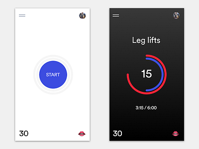 Interval Timer black circular fitness indicator interval interval timer ios time timer visualization white workout