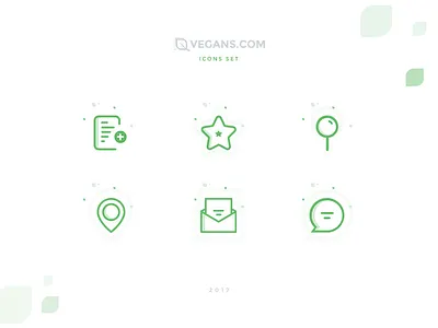 Vegans - Icons set add notes comment favorite icons set invite map marker search simple vegan icon vegans web site