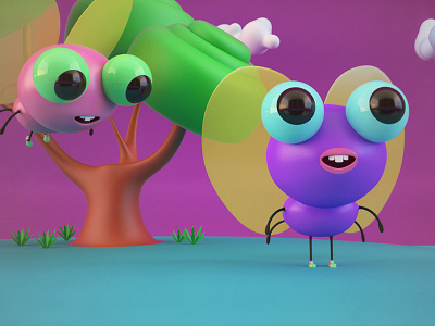 Sisters Fly cartoon cute fly fun happy kids sisters