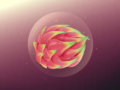 Glossy Dragon Fruit bubble dragon fruit fruit game game art game item item speed drawing tropical vector video