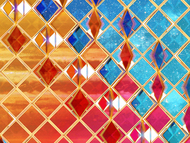 Diamond Waves 3d animation blender cycles diamond pattern gif gold mograph space stars tiles