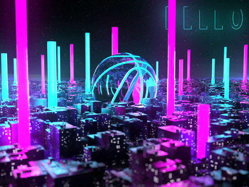 Next Stop Dribbble Town 3d 3ds max city debut derek kirk dribbble first shot hello kaitlyn kaitlyn kirk render retro wave