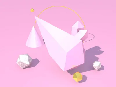 Shapes in Space 2 3d c4d geometry gradient marble pink shapes