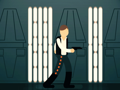 HAN SOLO after effects animation character design death star gif graphics han solo motion graphics sci fi star wars vector video