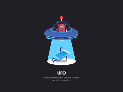 UFO alien illustration isometric phone ps ufo