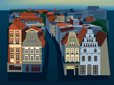 Rostock germany illustration norddeutschland rostock urban vector