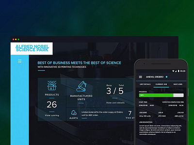 IoT web & mobile app for ANSP dark app dashboard industrial automation iot progress bar web app