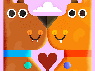 Doggy Love childrens colorful cute dog dogs flat gay kids lgbt pride puppy rainbow