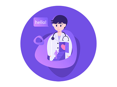 医生 doctor illustration treatment ui vector 医生，web