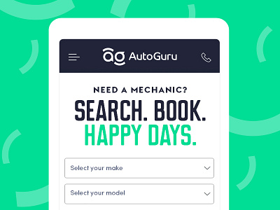 AutoGuru mobile clean digital mobile playful simple type typography