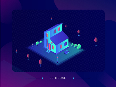 3d House 3d chair colors design gradient graph graphic house icon isometric texture tree