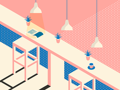 Italian Cafe book cafe colors geometric illustration isometric italian