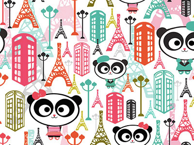 Panda in Paris illustration panda paris