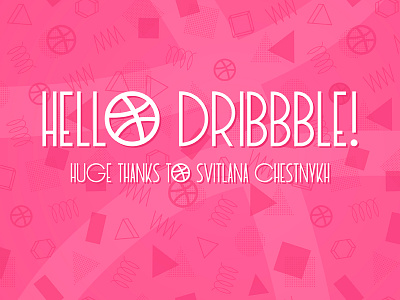 Thanks Shot basketball debut dribbble first shot hello invite pattern pink vector