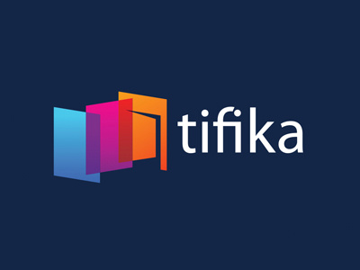 Tifika Logo - V2 blue certificate door education logo open orange pink rise stairs