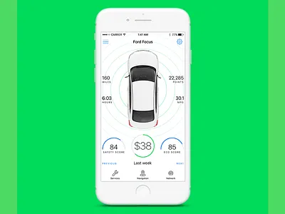 Car Control App app car control interface ios iphone motor service ui ux vehicle