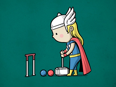 Sporty Thor - Croquet comic croquet ironman movie olympic parody sport thor