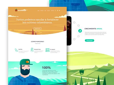 Web Grupo Sembremos Colombia green icons illustration web