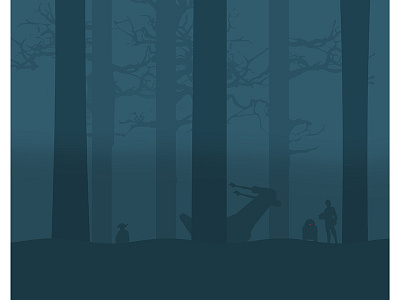 Dagobah blue green silhouette star wars