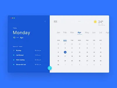 Calendar & Reminder Concept agenda calendar reminder schedule sketch trend ui ux visual design web app