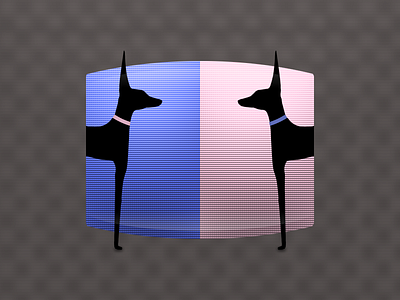 Dogs In Love brown dog love pattern pink serenity