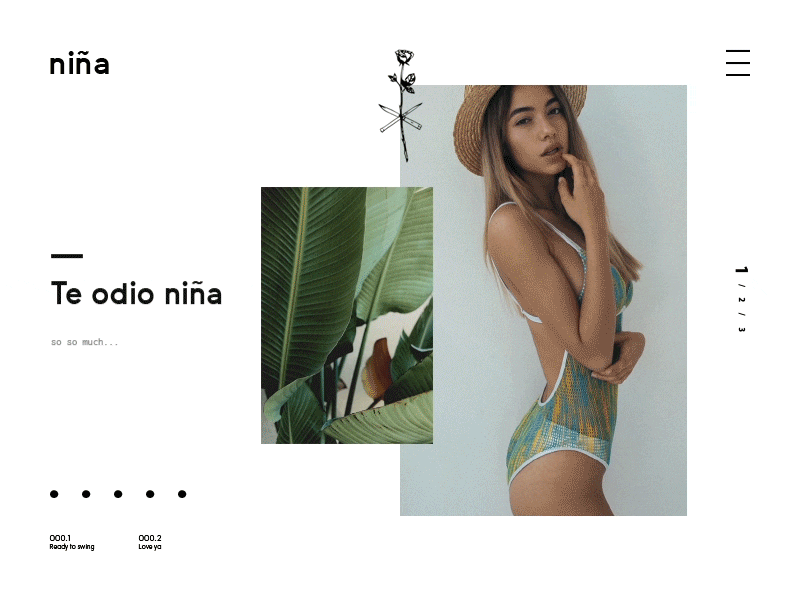 niña black design fashion minimal style ui ux web