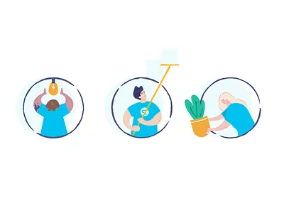 Airtasker workers airtasker art characters design flat illustration people product task