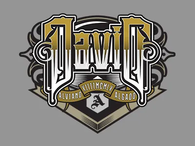 David decorative floral lettering ornament retro type typo typography vintage