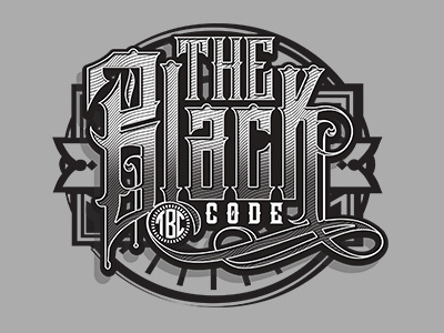 The Black Code decorative floral halftone lettering ornament retro type typo typography vintage