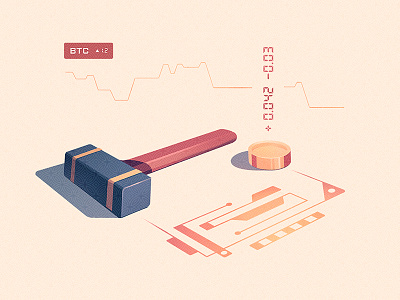 Mining Bits bitcoin bits code coin gold graph hammer mine mining money pickaxe transaction