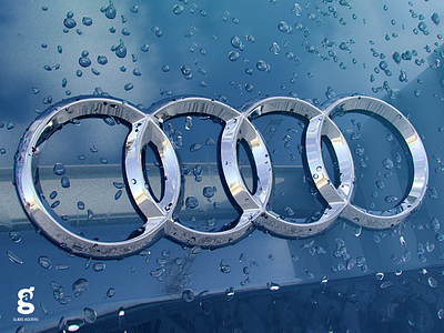 Day 74 - Mrs.Constancy - Audi Logo Badge 3d audi badge cgi costa rica daily emblem everyday logo mrs. constancy rain soy tico