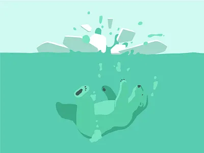 Ice Breaker illustration polarbear vector water
