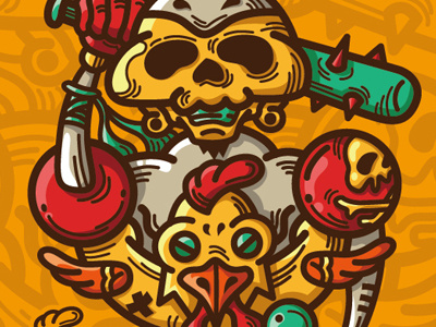Chicken Man 2017 asura chicken colour graphic illustration monster toy