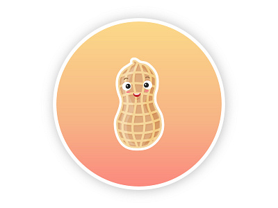 Peanut cartoon character cute design flat gradient icon illustration turnip vector