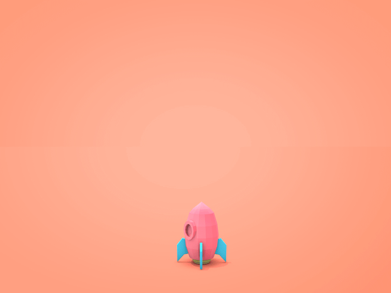 New Shot - Rocket boom c4d cartoon funny launch low poly render rocket sky smoke