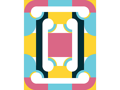 Geometric Poster Series 2, Poster #4 blue colorful geometry graphic design illustration modern pink playful poster print design yellow