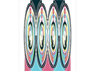 Geometric Poster Series 2, Poster #6 blue colorful geometry graphic design illustration modern pink playful poster print design yellow