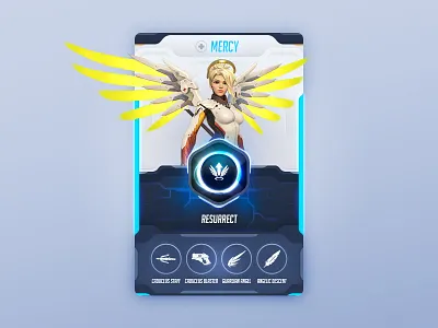 Overwatch card card game gaming heroes never die mercy overwatch ui