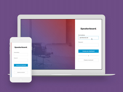 Speakerboard login screen login responsive web design screen ui user interface webdesign