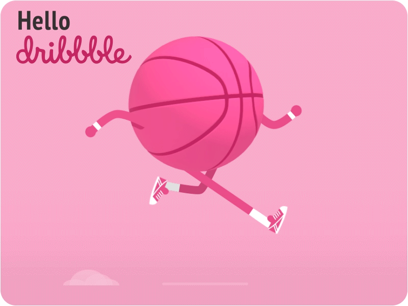 Run, Dribbble, Run! 2d 3d after effects ball cycle debuts dribble element3d gif logo rubberhose run
