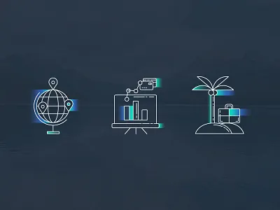 Roomerang Icons branding gradient hotel icons illustration israel tourism vector web design