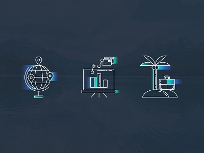 Roomerang Icons branding gradient hotel icons illustration israel tourism vector web design